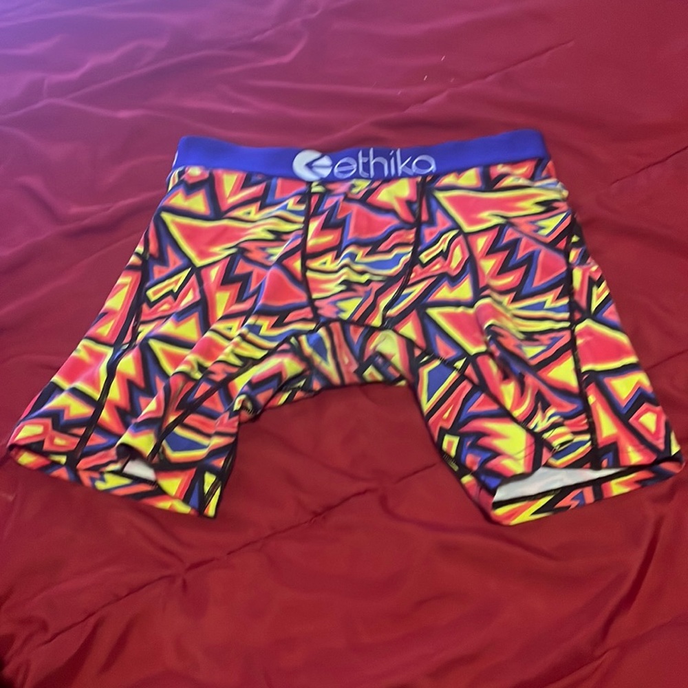 Two pairs of ethika underwear.